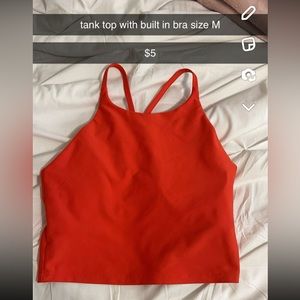 Bright orange tank top!